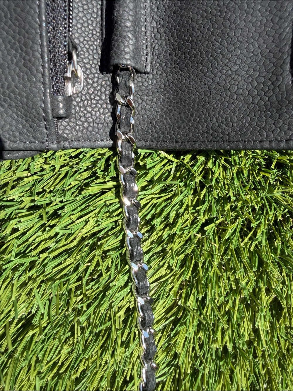 Chanel Wallet on Chain Quilted Caviar Matte Black Color, Silver Chain - Picture 9 of 12